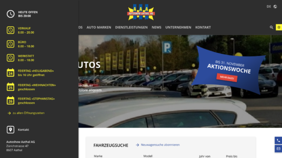 Neue Homepage - Autoshow Aathal AG 2