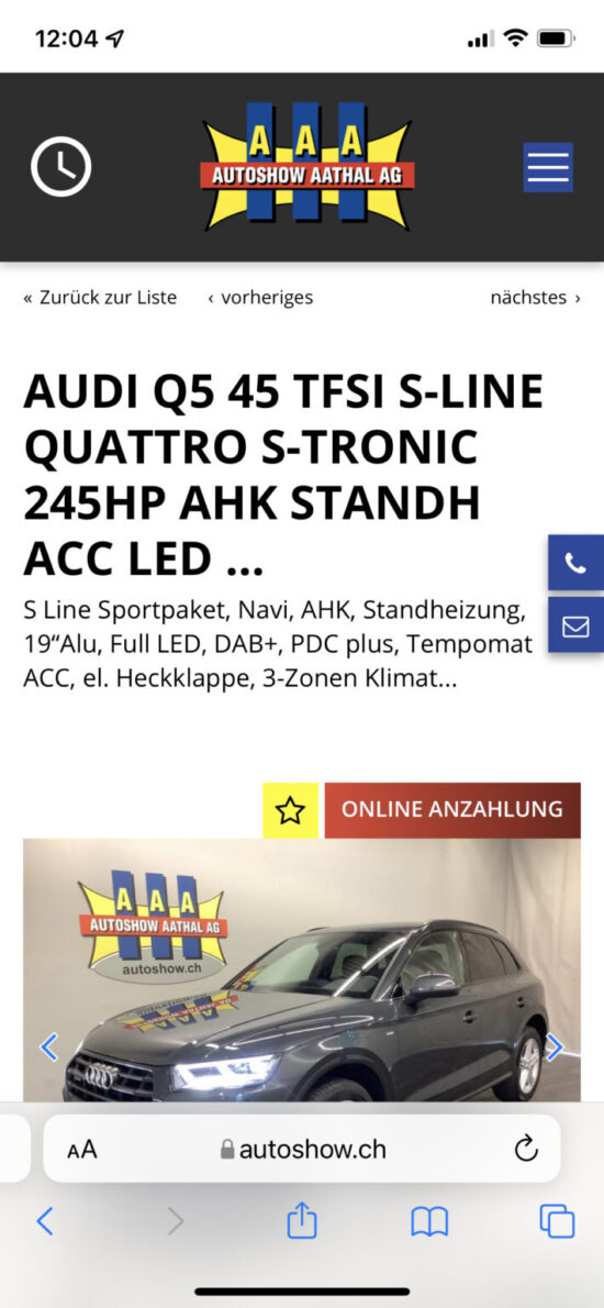 Autos online kaufen - Autoshow Aathal AG 2