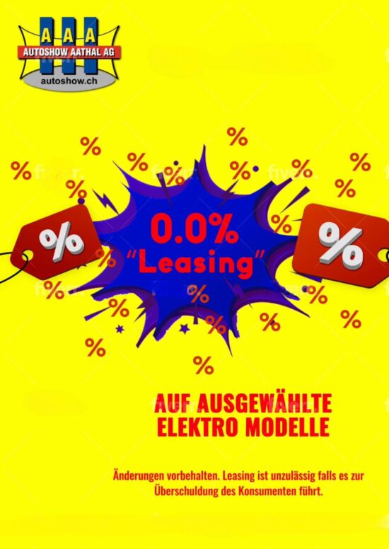 0%-Leasing auf ausgewählte Elektromodelle - Autoshow Aathal AG