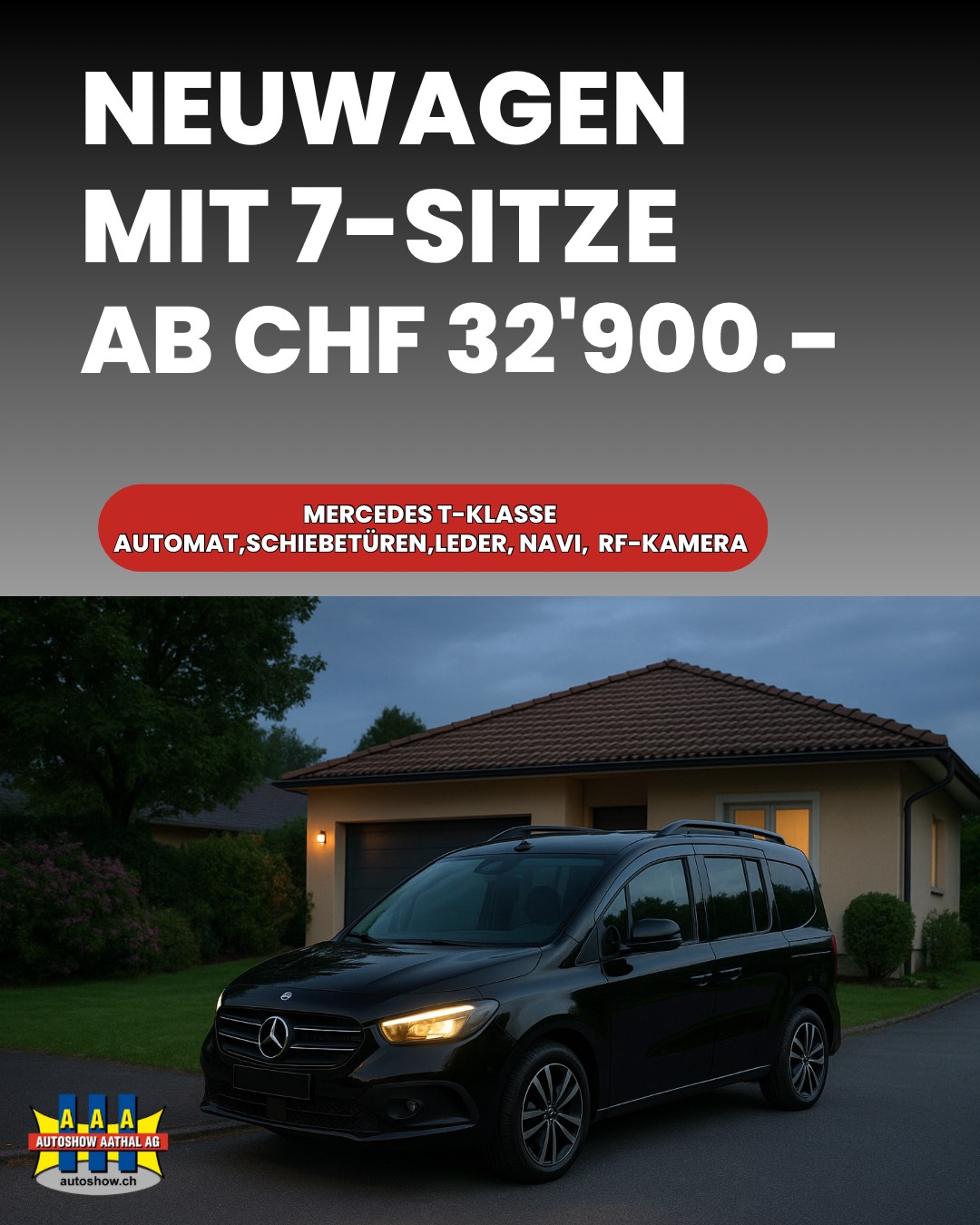 Mercedes T-Klasse - 7 Sitze - sofort ab Lager lieferbar - Autoshow Aathal AG